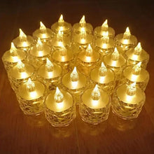 12 Pcs Flameless and Smokeless Decorative Acrylic Candles Transparent Led Tea Light Candle for Gifting, House, Diwali, Christmas, Festival, Events Decor Candles, Diwali