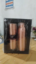 Copper Water Bottle 2 Glasses with Gift Box (3 Pcs Set)