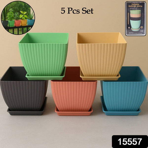 Stylish Square Plastic Plant Pots